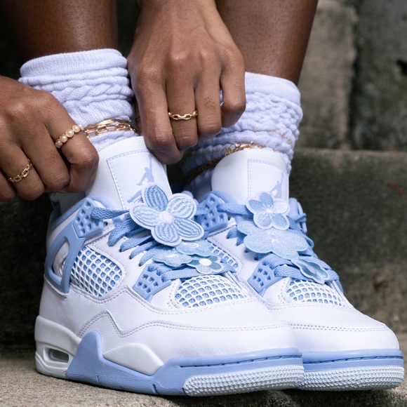 ⛹🏽‍♂️🥣 Nike Air Jordan 4 Retro Aluminum Forget Me Not 🌐⛹🏼‍♂️